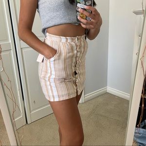 NWT button striped skirt